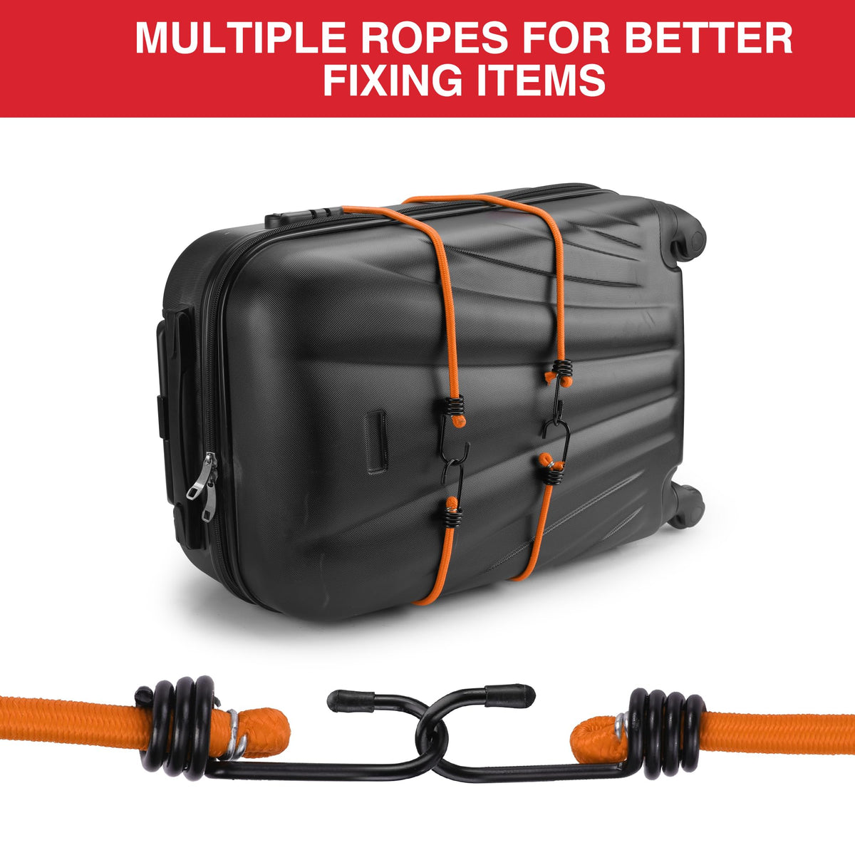 WORKPRO Bungee Cords with Hooks, Heavy Duty Outdoor Bungee Strap, 22-Piece
