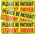 JUSTTOP 3pcs Student Driver Magnet for Car, Please Be Patient Student Driver, New Drivers Sticker Safety Warning, Magnetic Reflective Rookie Driver Bumper Sticker (Black&Red)