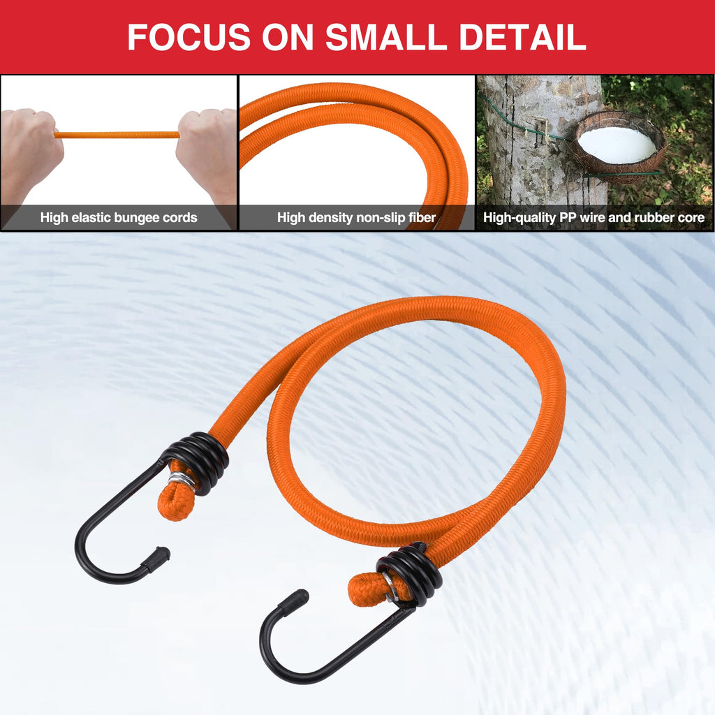 WORKPRO Bungee Cords with Hooks, Heavy Duty Outdoor Bungee Strap, 22-Piece