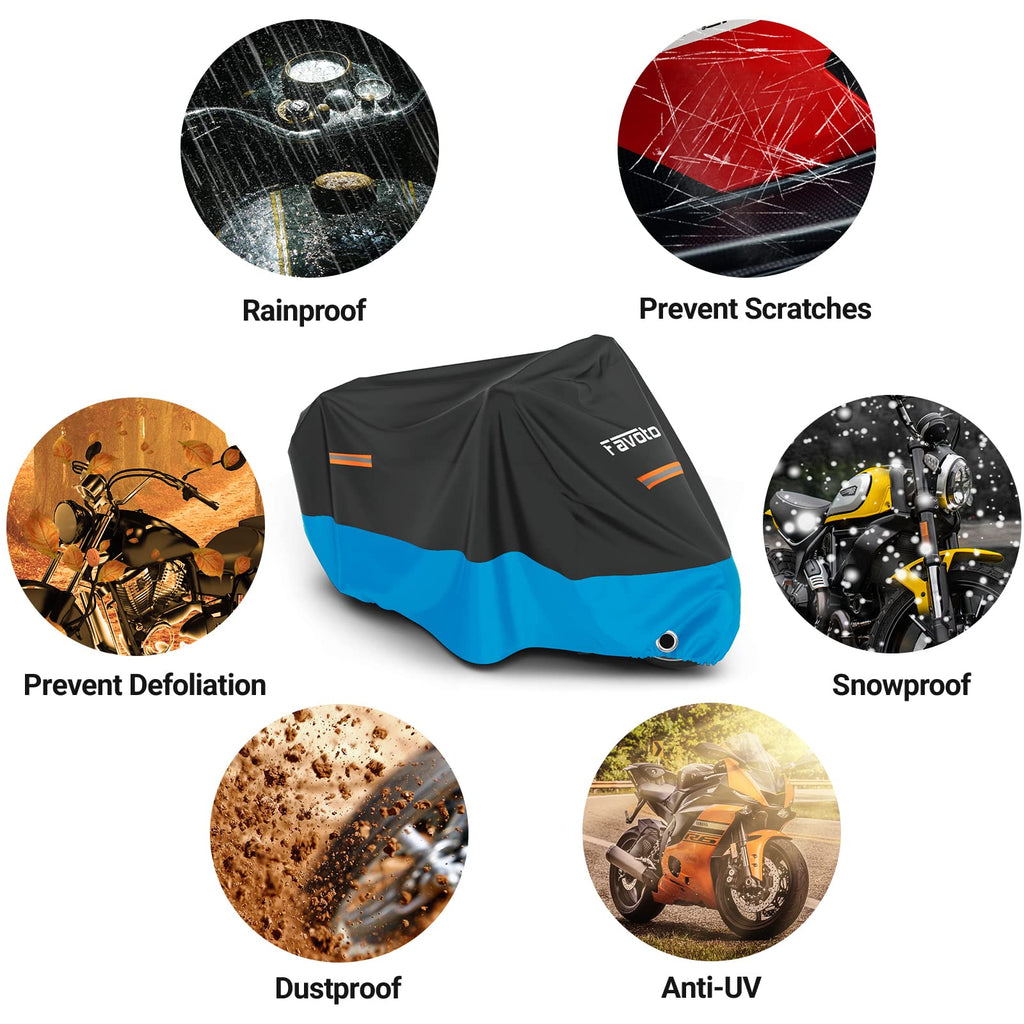 Favoto Motorcycle Cover Waterproof Outdoor Motorcycle Cover Heavy Duty
