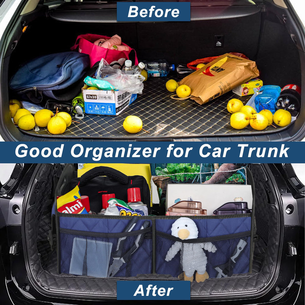 Deosk Car Trunk Organizer for SUV, Foldable Car Organizers and Storage