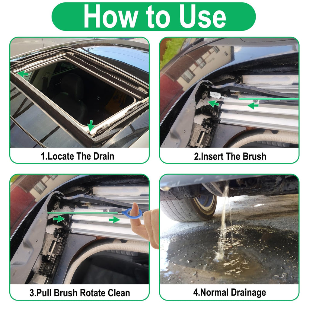 Auto Sunroof Drain Cleaning Tool, 120 Inch Flexible Tube Cleaning Brush