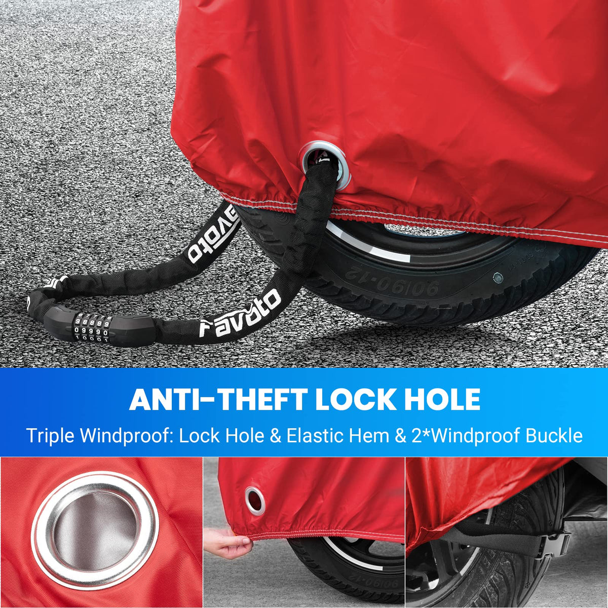 Favoto Motorcycle Cover Waterproof Outdoor Motorcycle Cover Heavy Duty