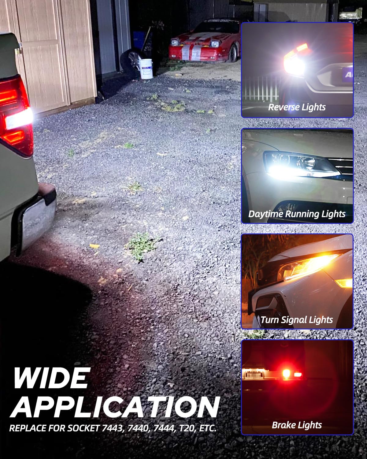 AUTOONE 194 LED License Plate Light 300% High Brightness T10 168 2825 W5W Bulbs for Dome Map Door Courtesy Interior Car 6500K White, Pack of 2