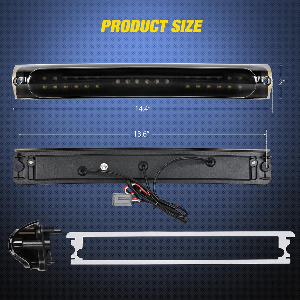 Nilight Third Brake Light for Ford F-150 2009-2014, Smoked Lens