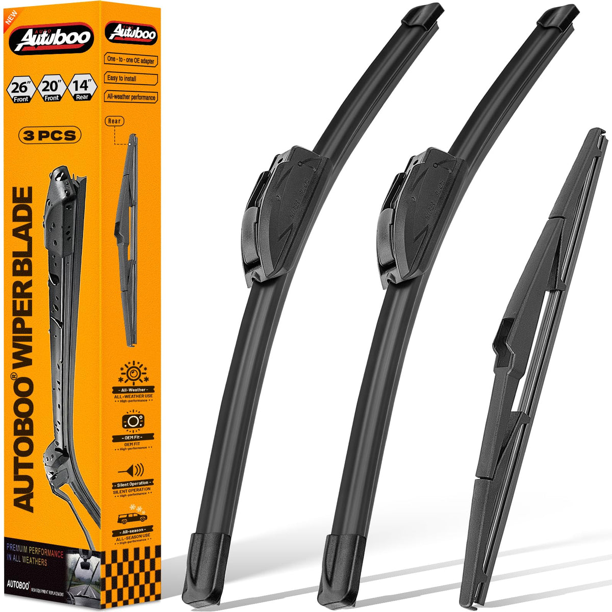 AUTOBOO Windshield Wiper Blade Replacement for Toyota RAV4 Mazda 5