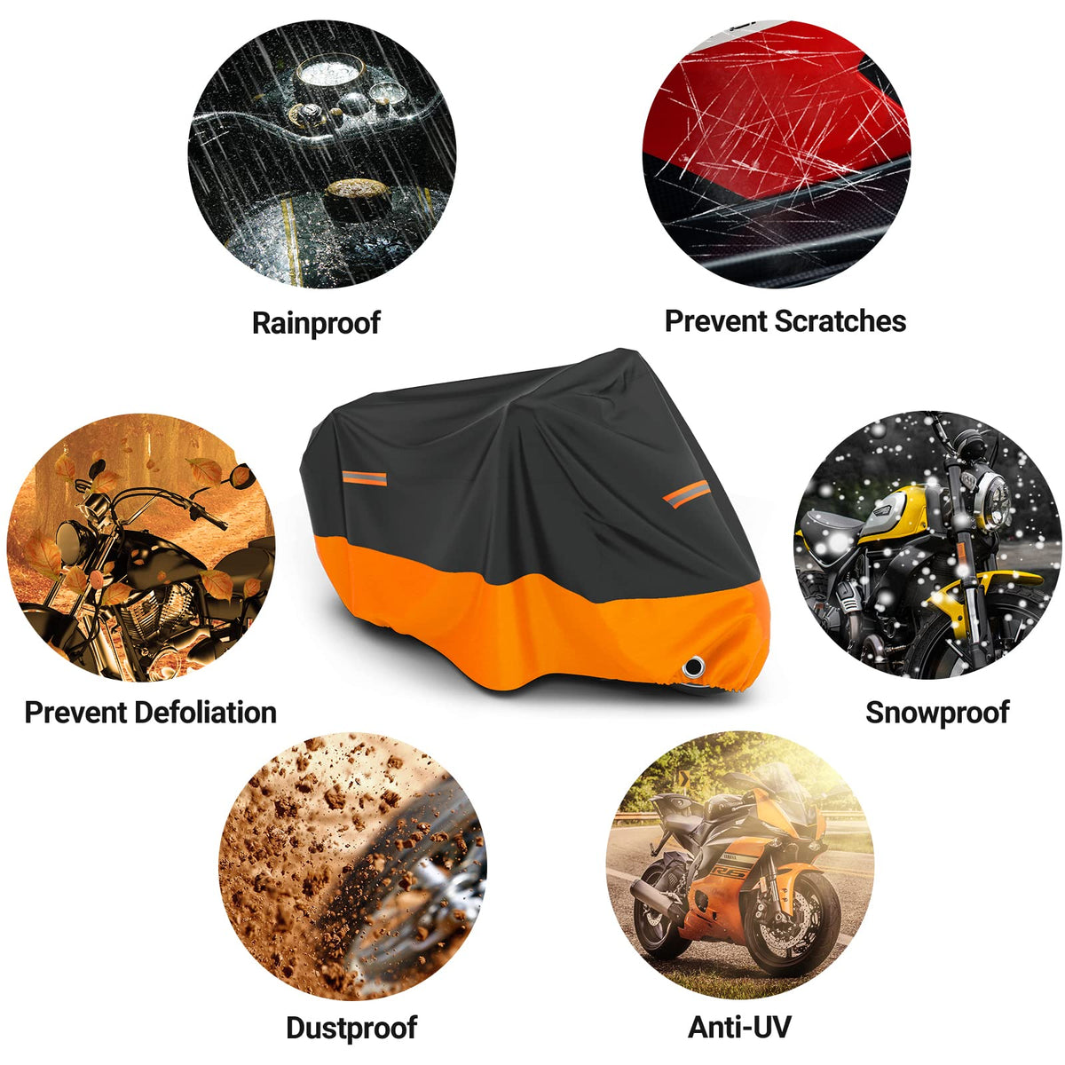 Favoto Motorcycle Cover Waterproof Outdoor Motorcycle Cover Heavy Duty