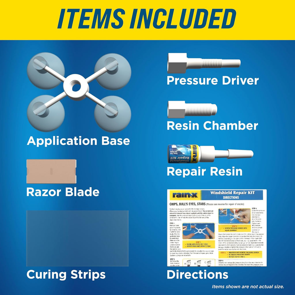 Rain-X 600001 Windshield Repair Kit for Chips, Cracks & Bullseyes