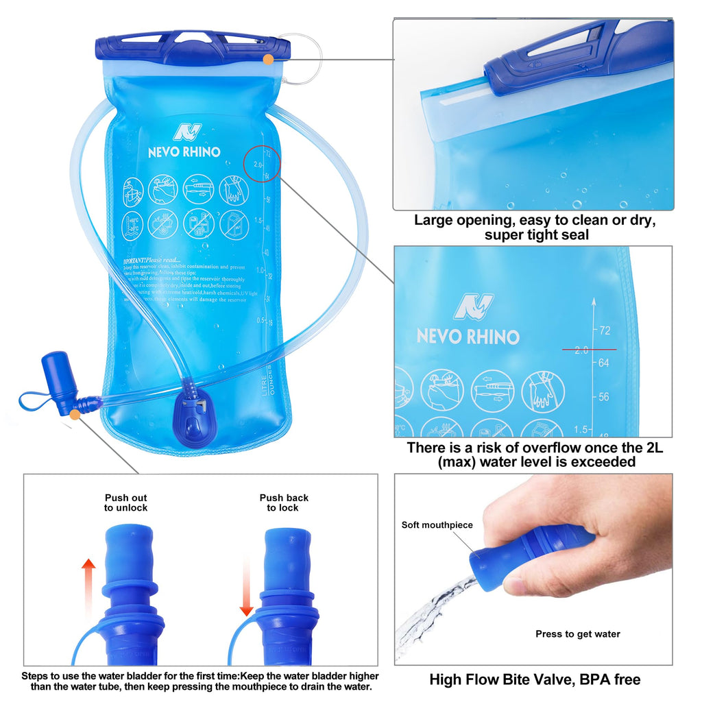 Lightweight Hydration Backpack, Running Backpack with 2L Water Bladder