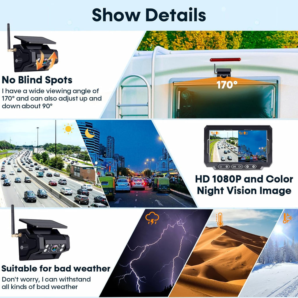 1080P HD Wireless Backup Camera - 1 Minute Magnetic Easy Install No Wiring