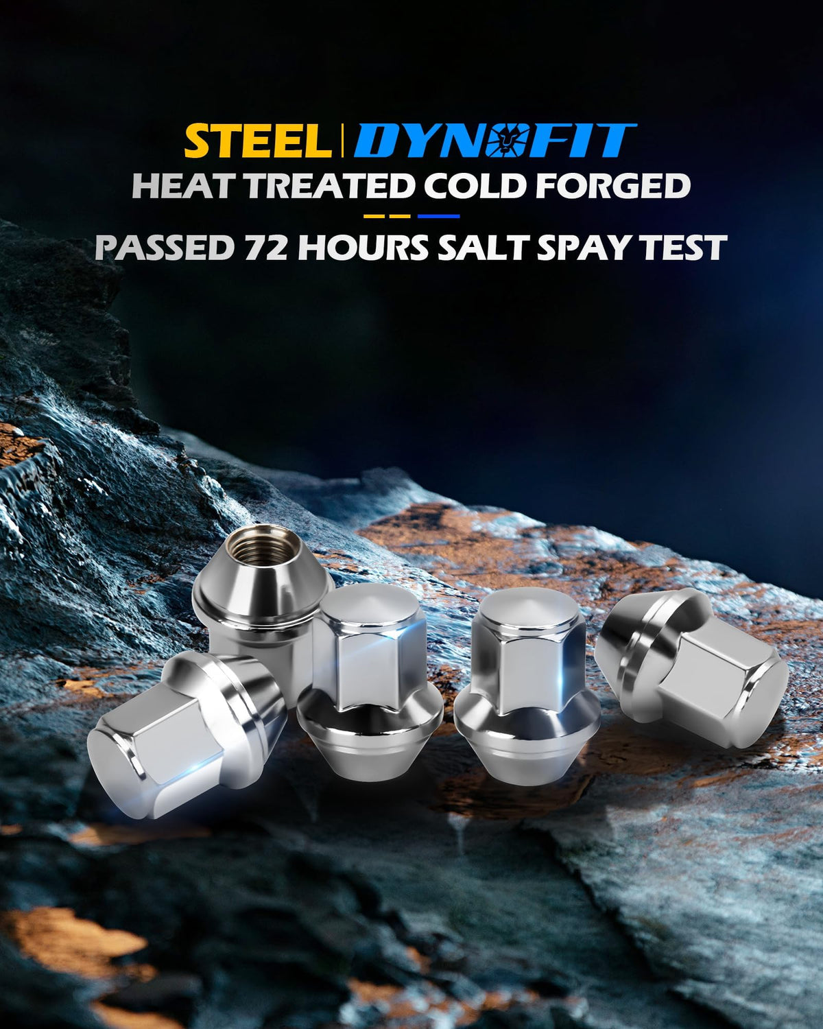 dynofit 24pcs 14x1.5 OEM/Stock Lug Nuts for 2015-2026 Expedition/F-150, M14-1.5 One-Piece Design Factory Chrome Wheel Lugnuts for Lincoln 2015-2026 Navigator, 21mm Hex Anti-Rusting Updated