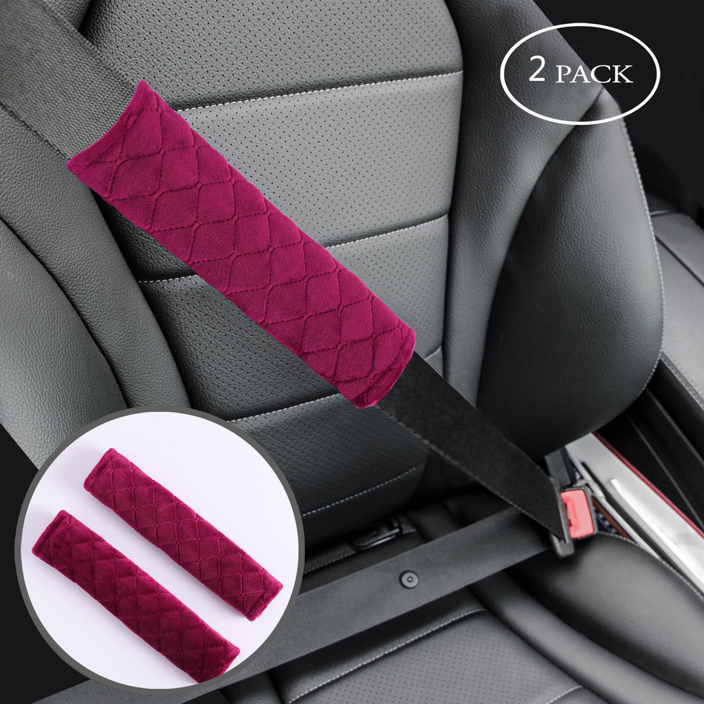 Amooca 2 Pack Seat Belt Covers Soft Shoulder Pad for Cars & Backpack