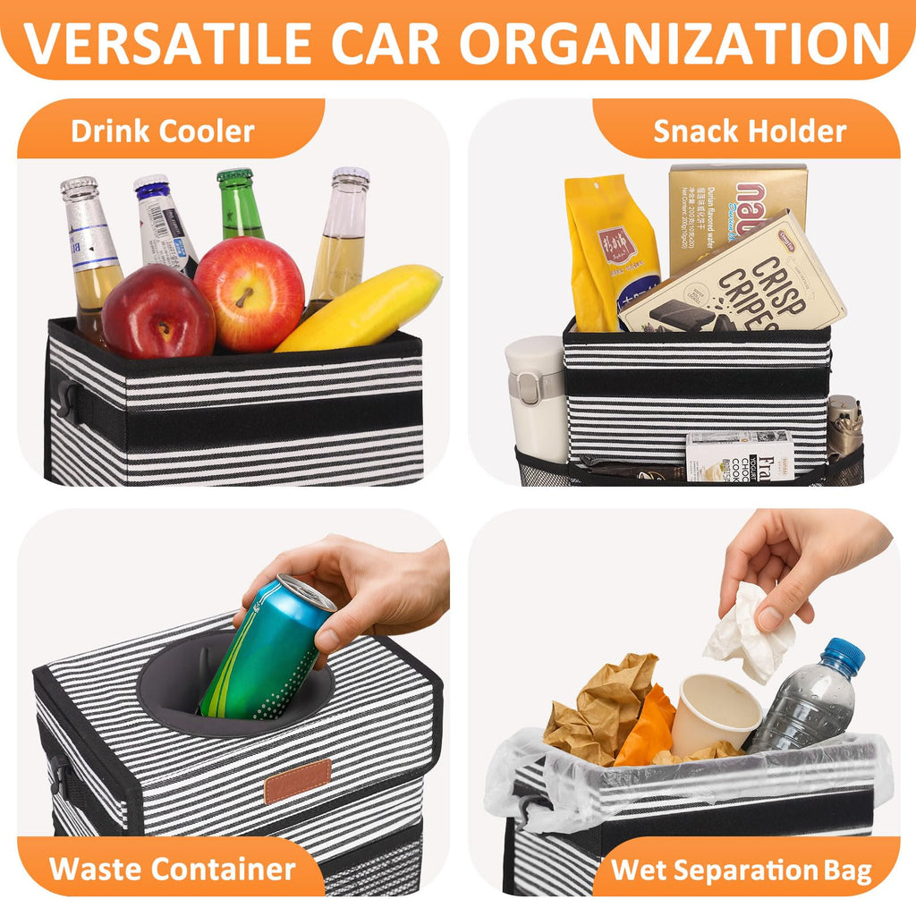 Vankor Car Trash Can with Lid Leak Proof Car Accessories for Women