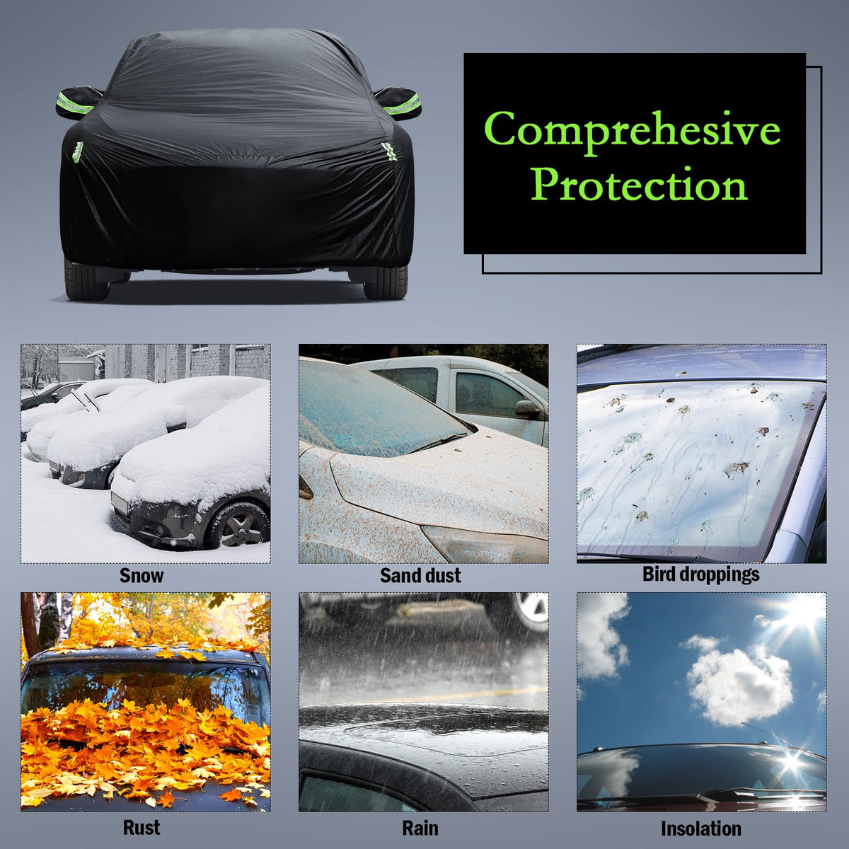 Waterproof Car Cover for Jeep Wrangler 4 Door 2006-2026 JK JL Windproof