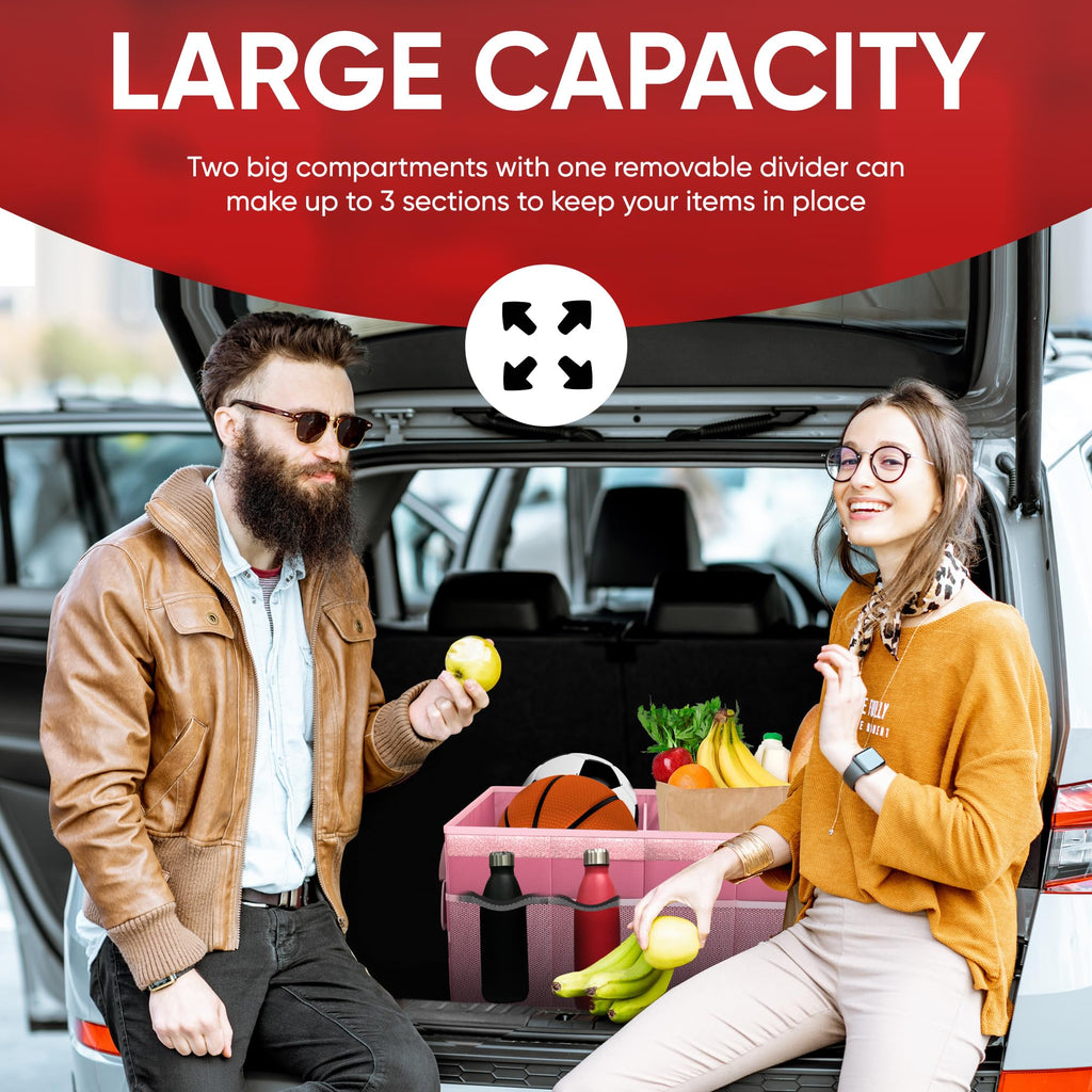 FORTEM Trunk Organizer - Foldable Car Organizer & Storage for SUVs & Trucks