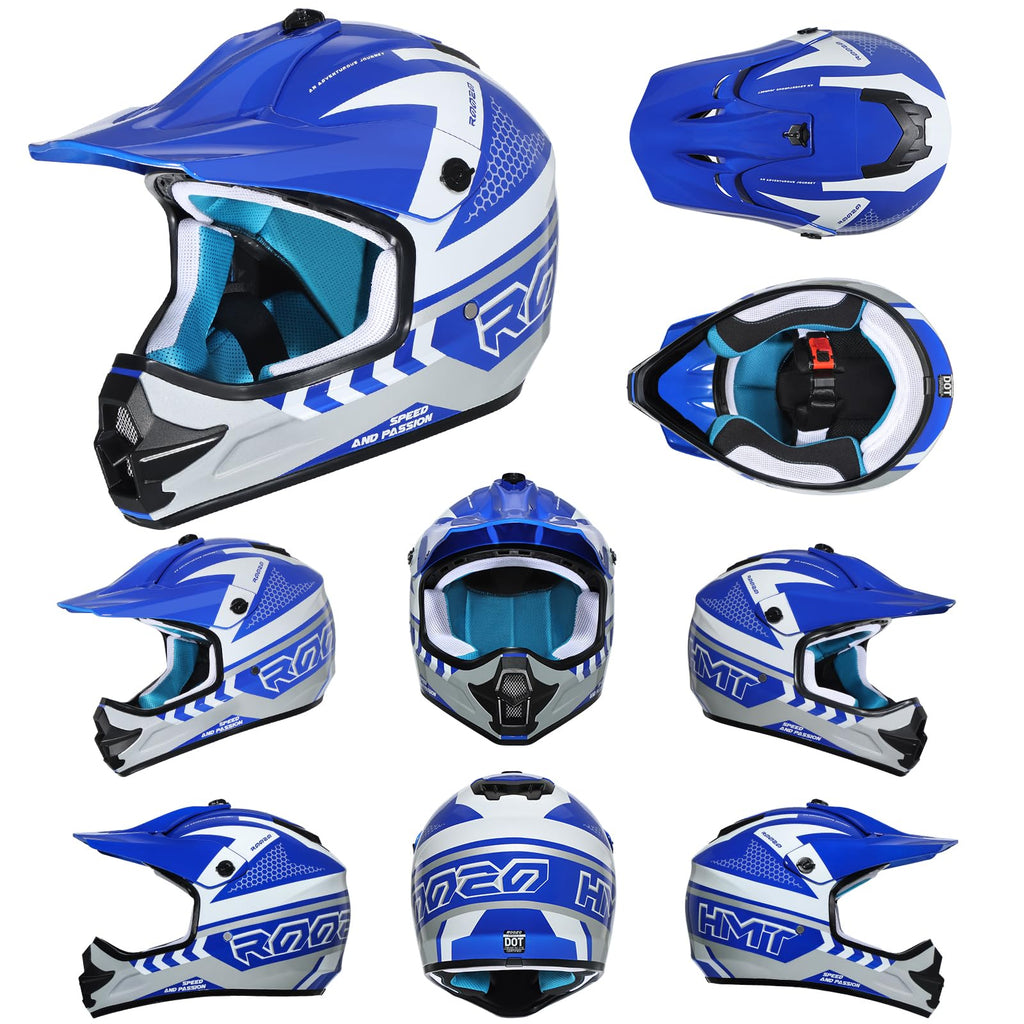 Youth Kids Dirt Bike Helmet DOT Approved, Full Face Motocross Set