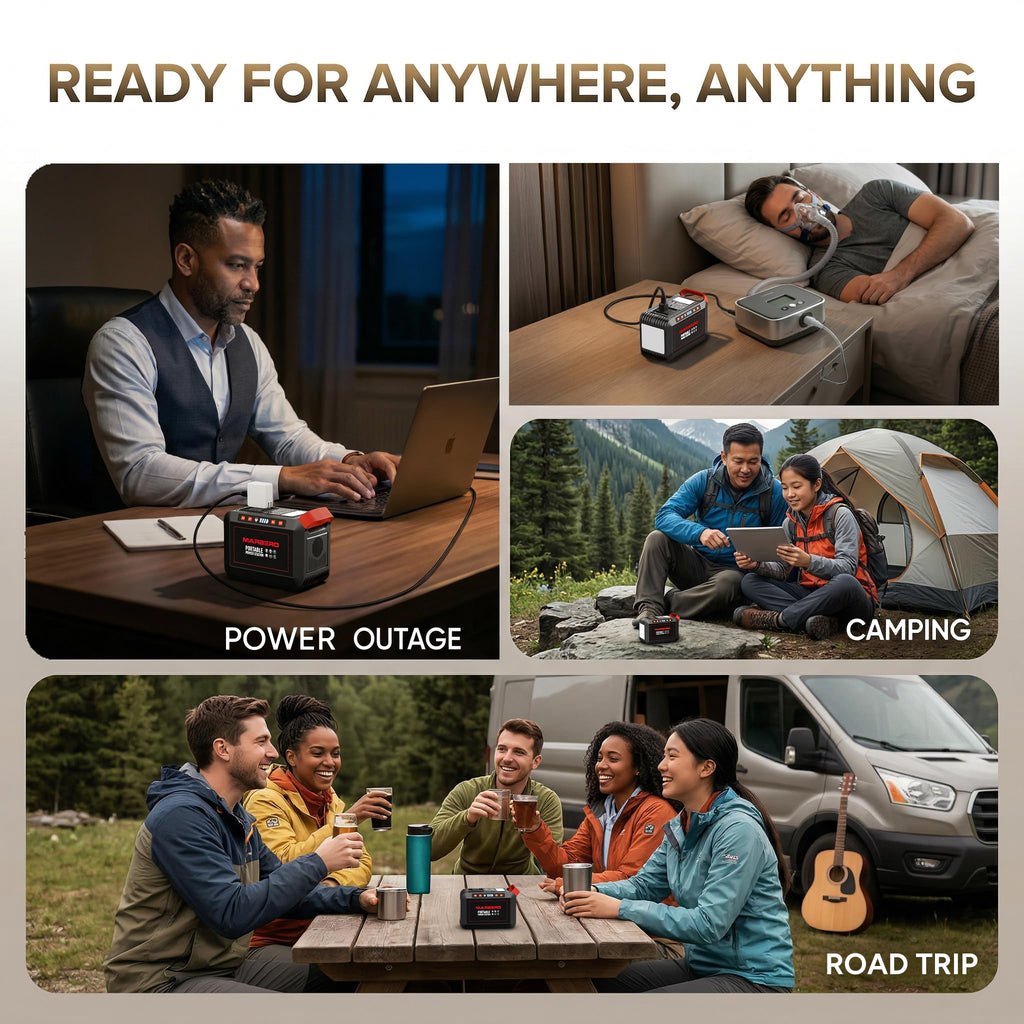 MARBERO Portable Power Station 88Wh, 120W Surge, Solar Generator 24,000mAh