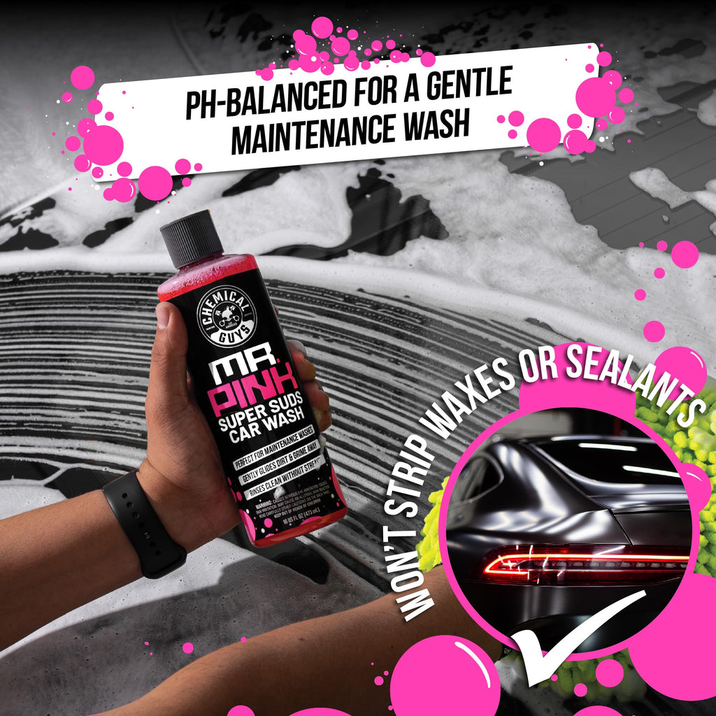 Chemical Guys, Mr. Pink Car Wash Soap, Foam Cannon & Bucket Wash, 64 oz