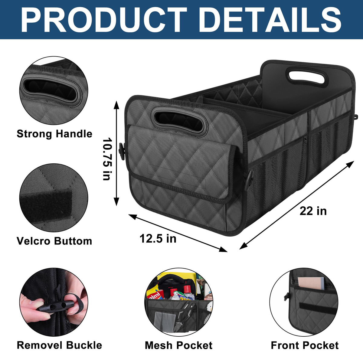 Deosk Car Trunk Organizer for SUV, Foldable Car Organizers and Storage