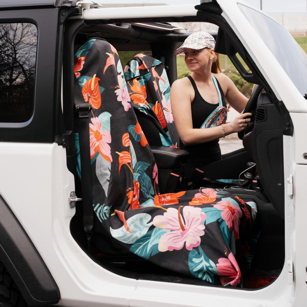 Sprints Prints Athletic Running Towel, Full-Sized, Car Seat Cover - Moisture Wicking (Midnight Mile)