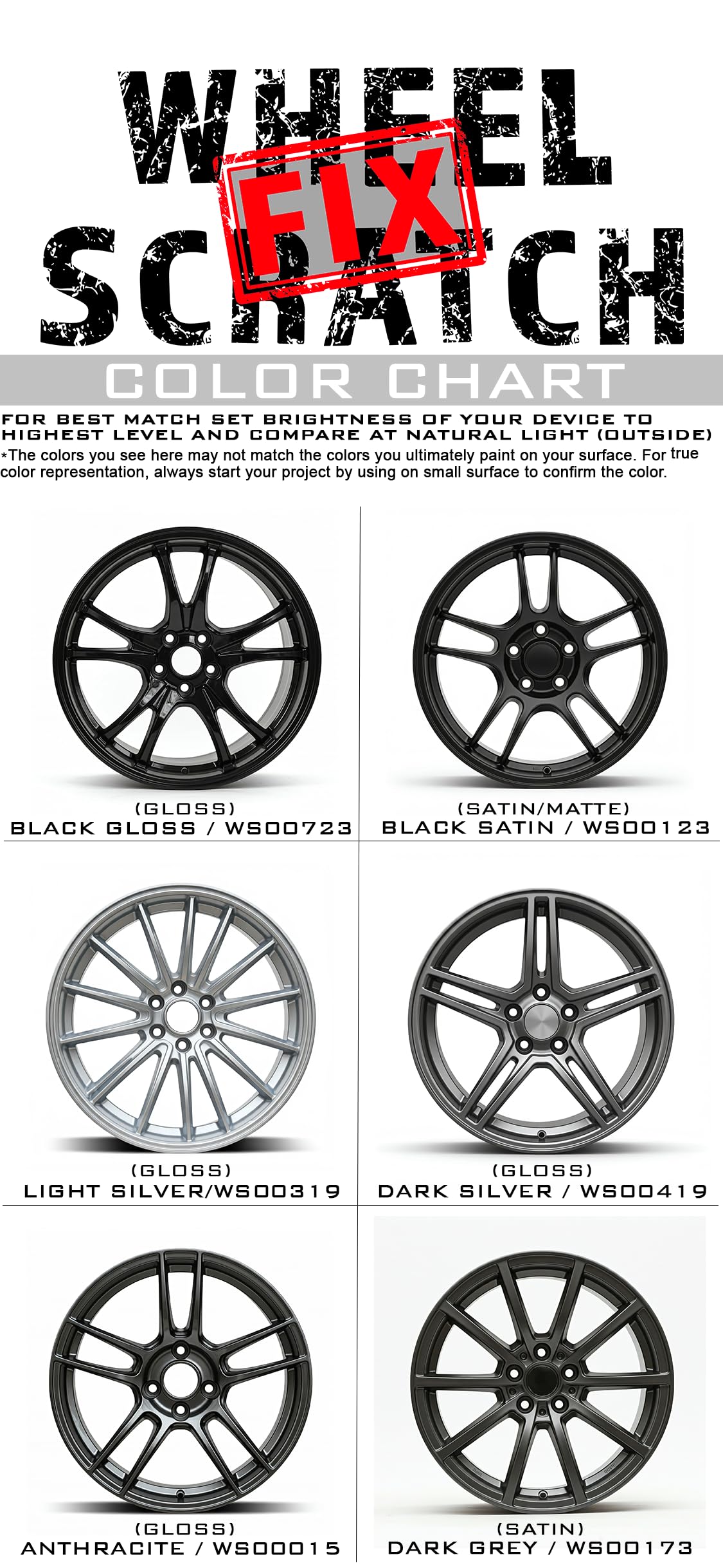 Wheel Scratch Fix® Gloss Black Rim Touch Up Paint, Wheel Scratch Repair Kit