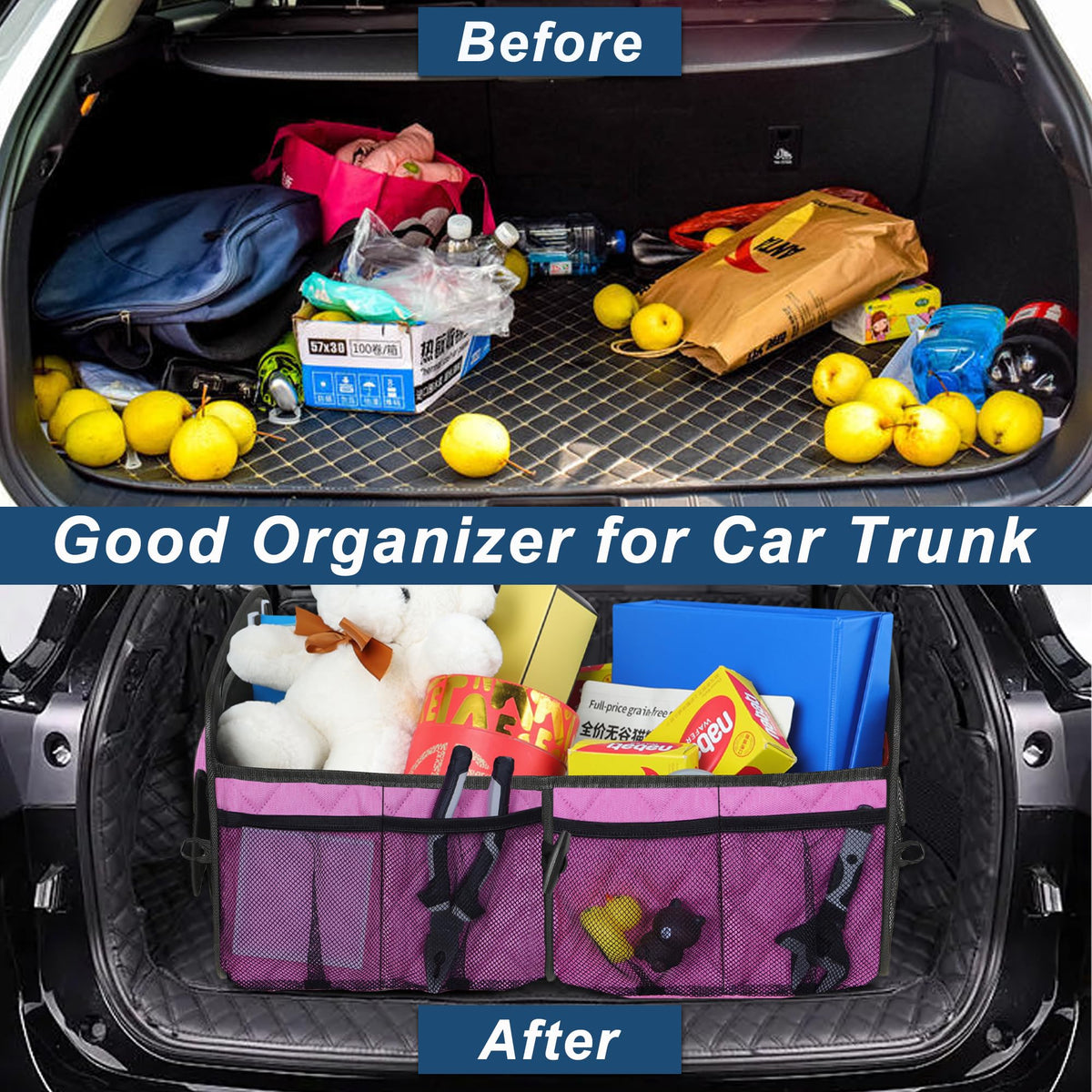 Deosk Car Trunk Organizer for SUV, Foldable Car Organizers and Storage