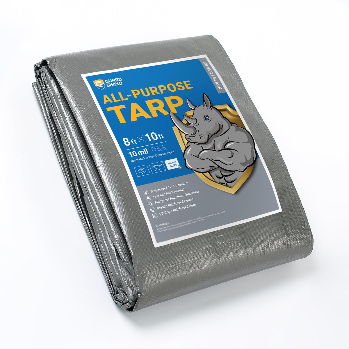 GUARD SHIELD Heavy Duty Tarp 12x16 Feet Green Multi Purpose Thick Waterproof Poly Tarp Cover 10mil