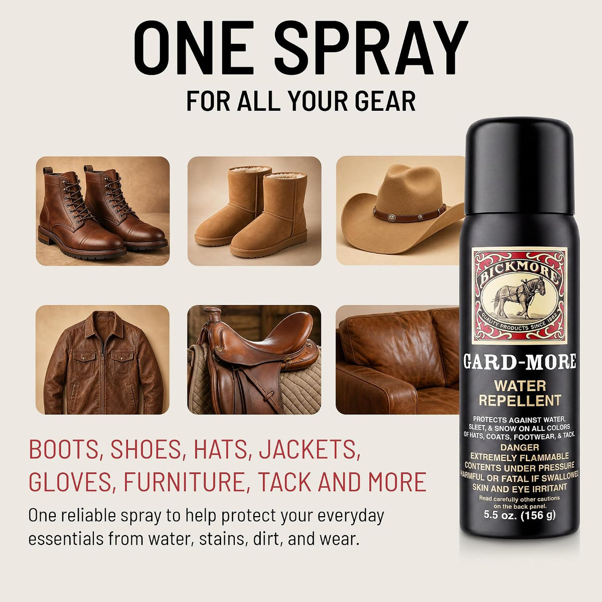 Gard-More Water & Stain Repellent, Leather & Suede Protector Spray