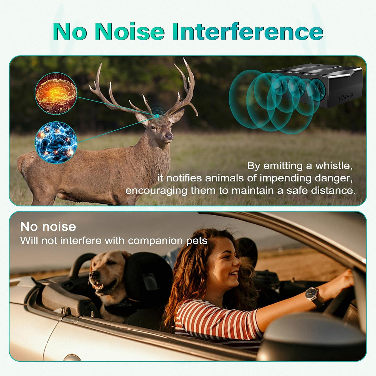 Elook Upgraded Deer Whistles for Car, Deer Horn for Car, Save Deer Whistle for Vehicles, Trunks, Motorcycle, Three-Horn, 4 Pack (Patented Product)