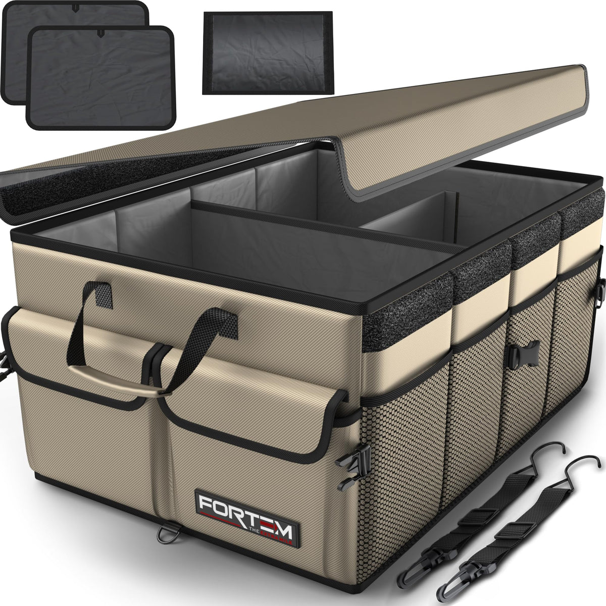FORTEM Trunk Organizer - Foldable Car Organizer & Storage for SUVs & Trucks