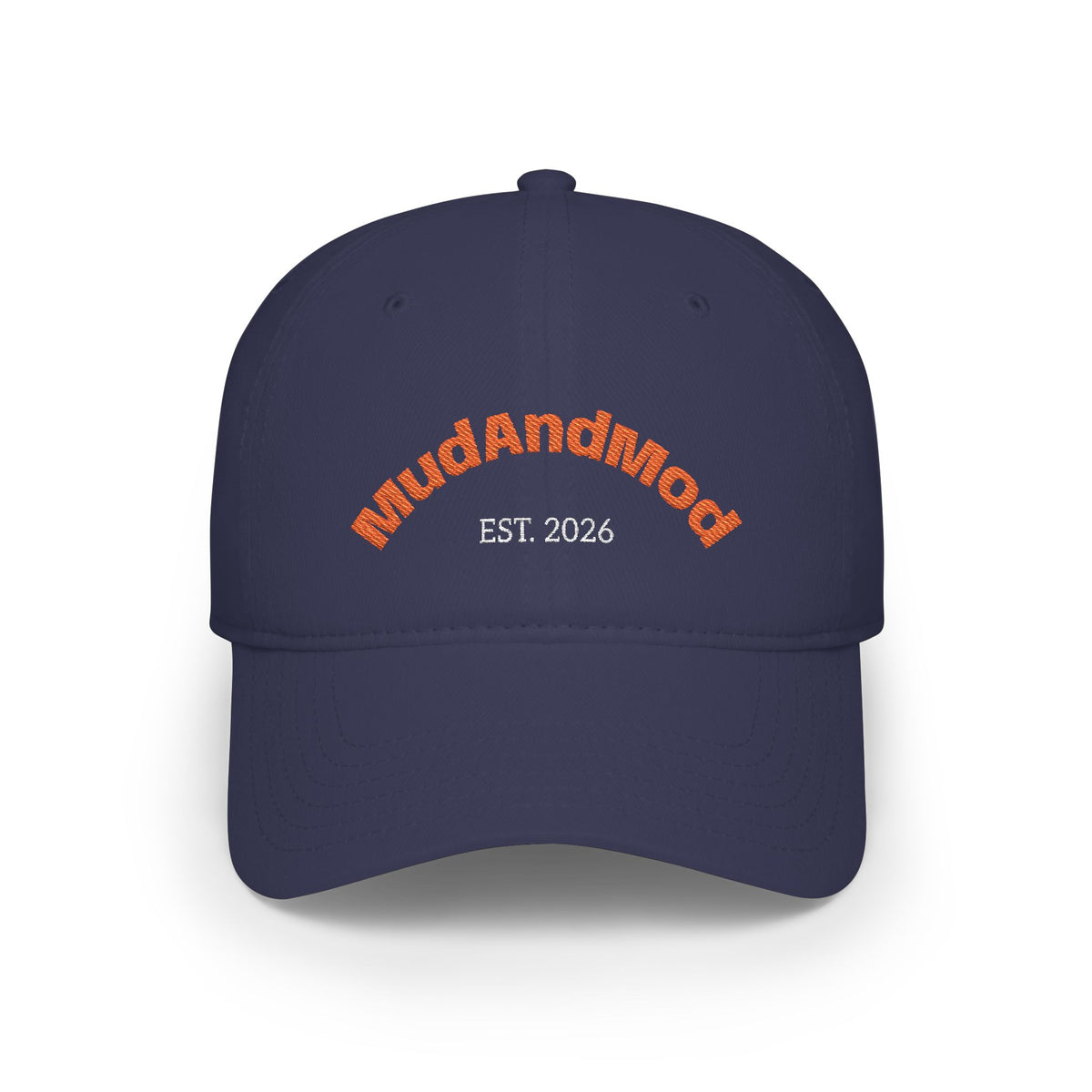 MudandMod EST. 2026 Low Profile Baseball Cap — Embroidered Black Casual Hat