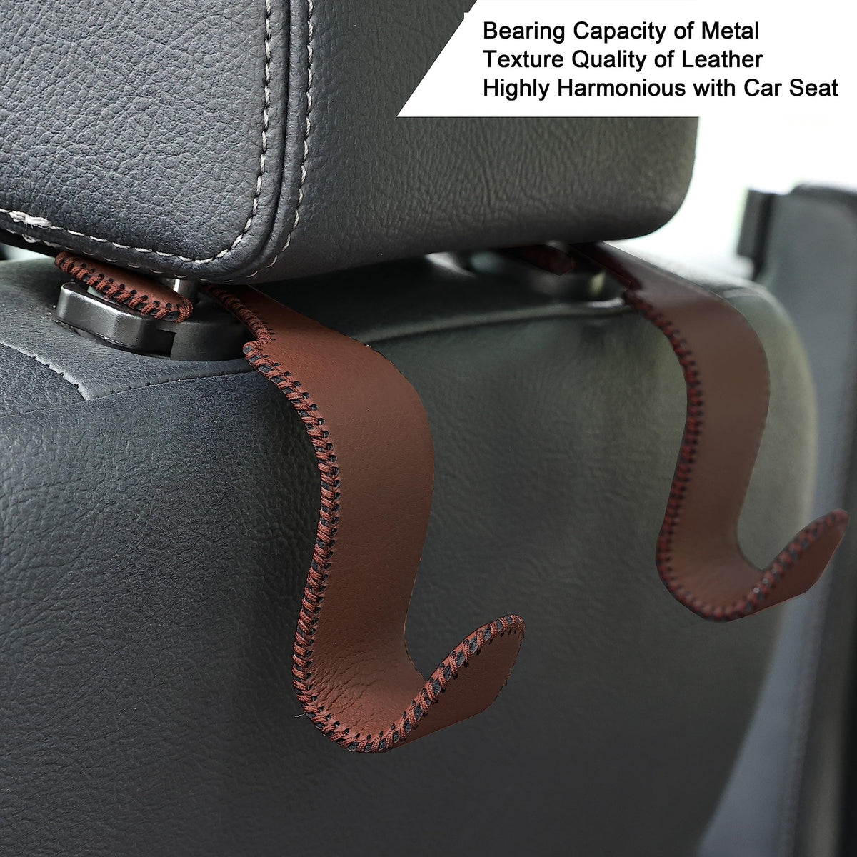 4-Pack Car Headrest Hooks Holds 55lbs Seat Storage Organizer for Bags