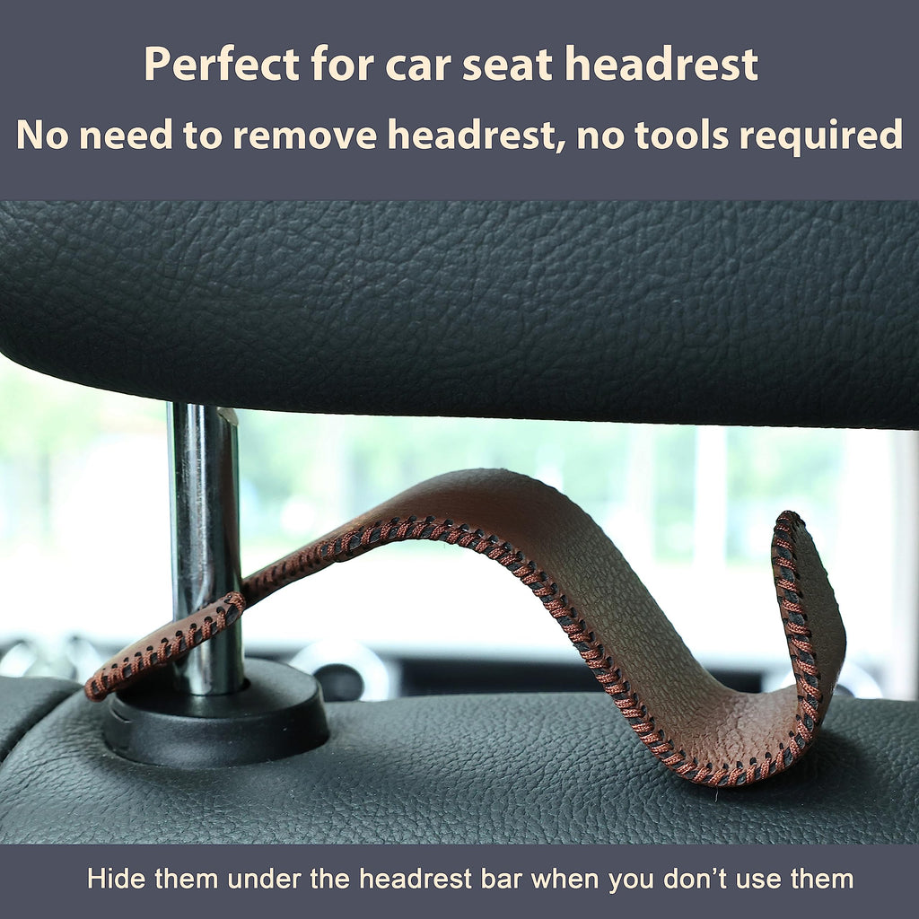 4-Pack Car Headrest Hooks Holds 55lbs Seat Storage Organizer for Bags
