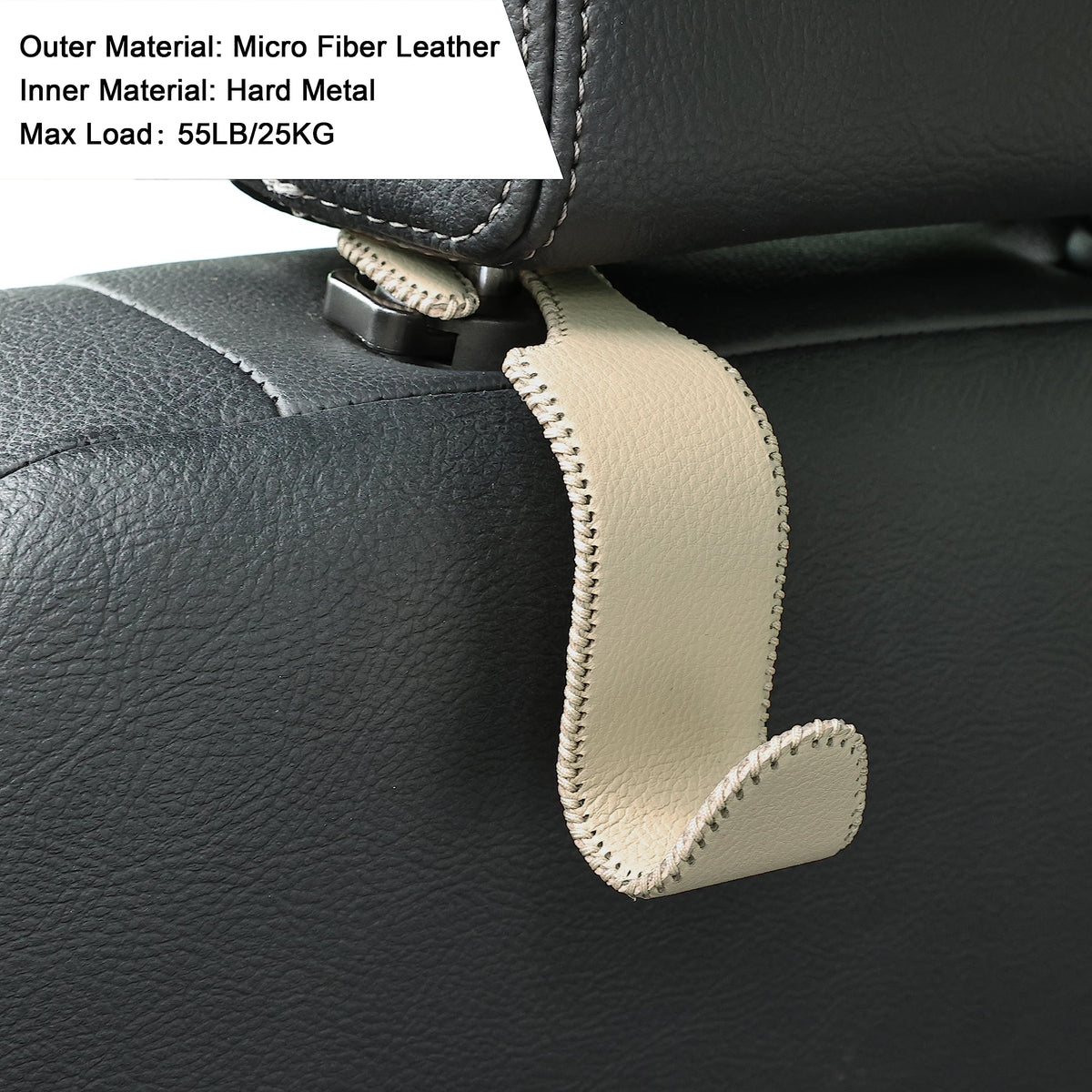 4-Pack Car Headrest Hooks Holds 55lbs Seat Storage Organizer for Bags