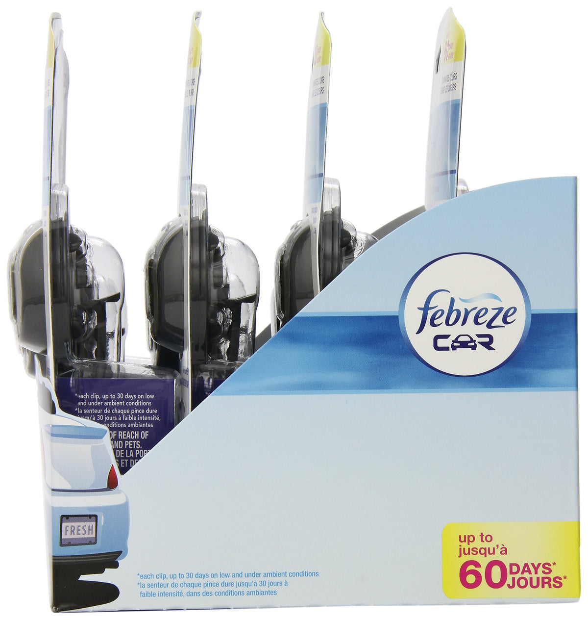 Febreze Car Air Freshener Vent Clip Platinum Ice Scent, .07 oz. Car Vent Clip, Pack of 4