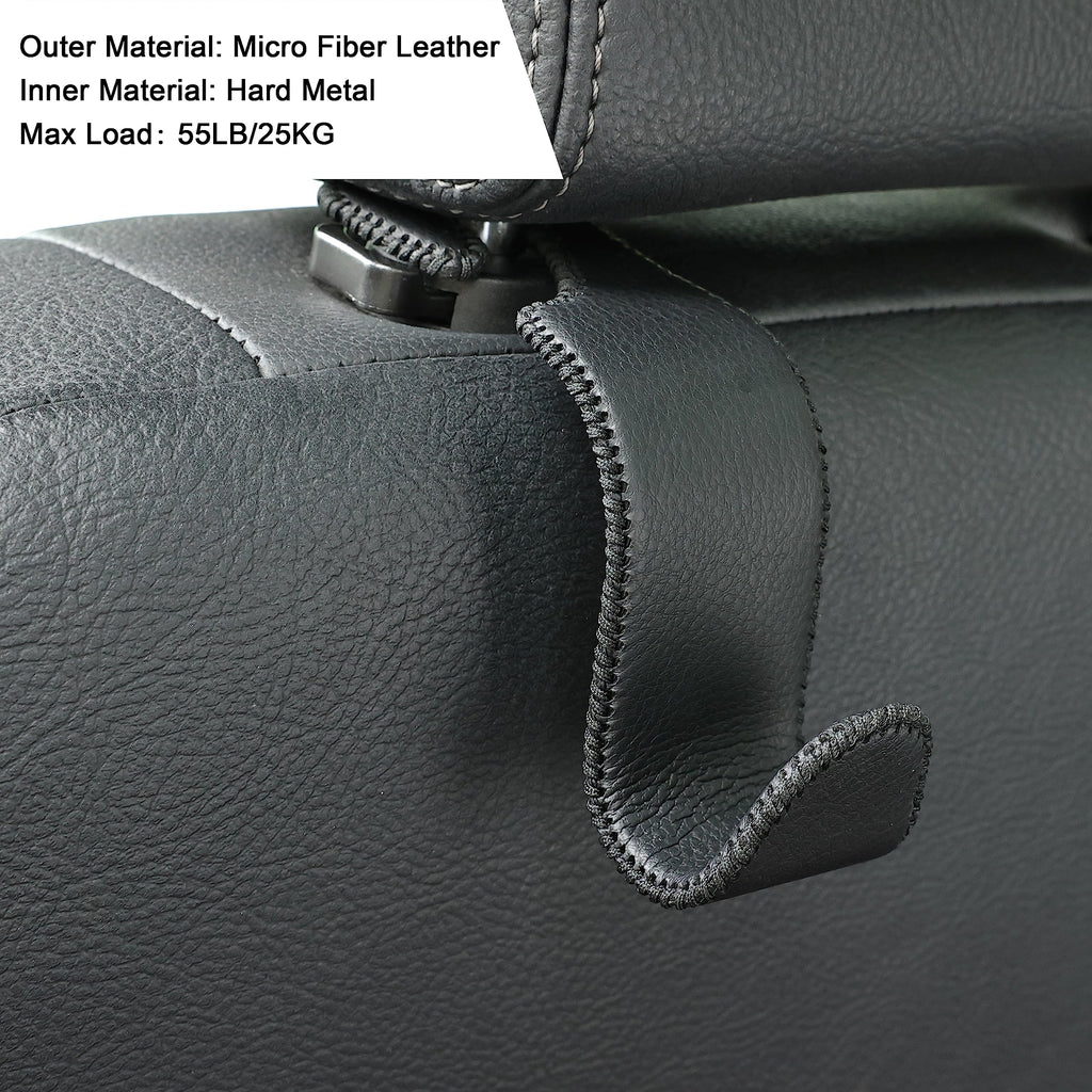 4-Pack Car Headrest Hooks Holds 55lbs Seat Storage Organizer for Bags
