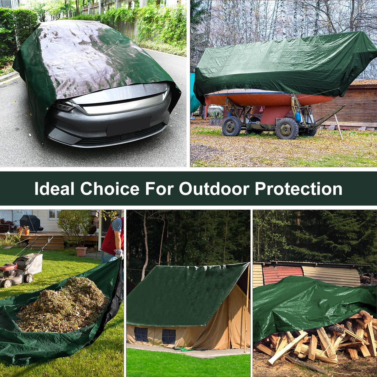 Tarp 8x10 FT Heavy Duty Waterproof 14 Mil Brown
