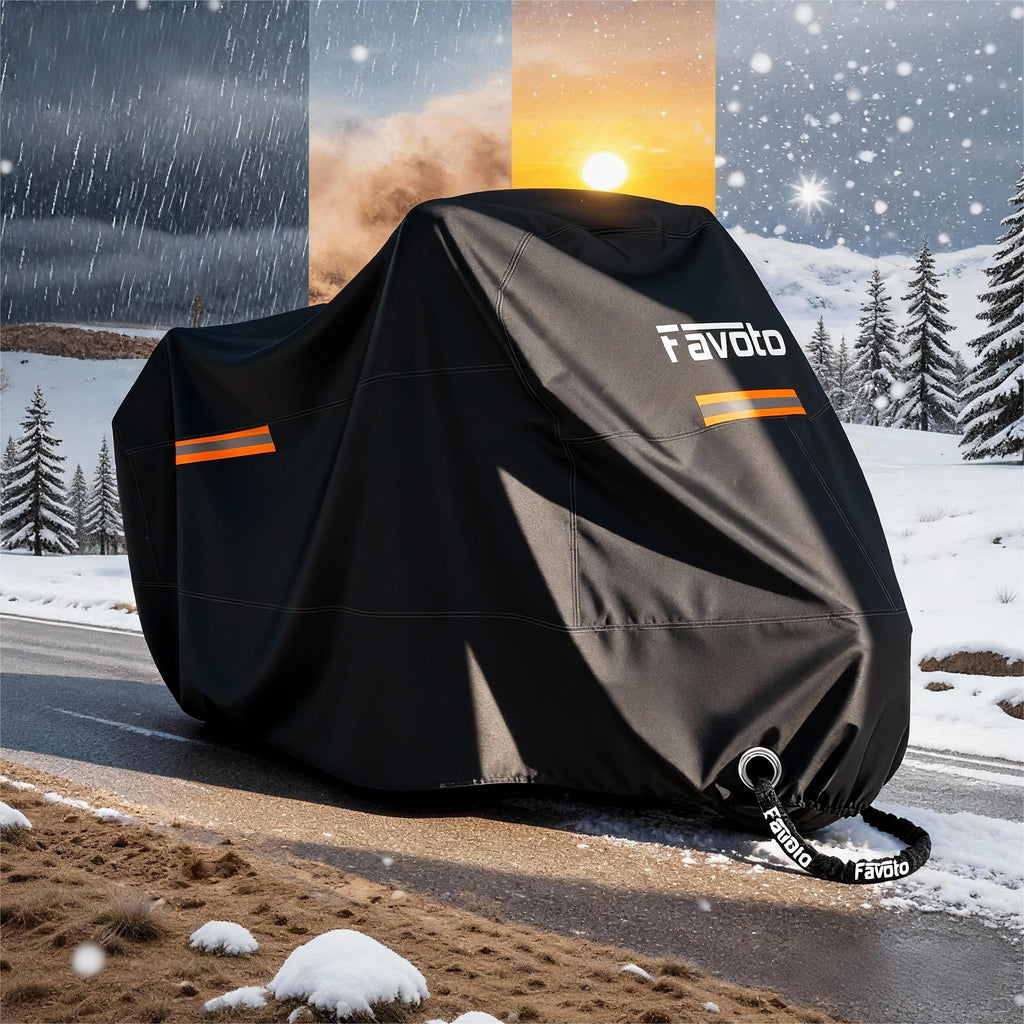 Favoto Motorcycle Cover Waterproof Outdoor Motorcycle Cover Heavy Duty