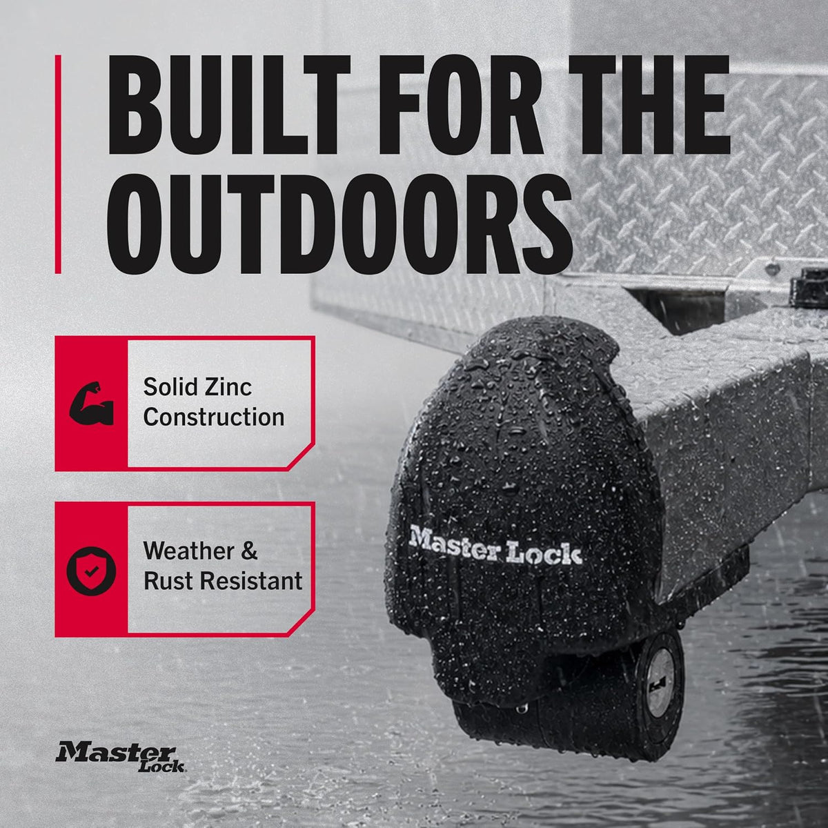 Master Lock Trailer Lock, Black Trailer Tongue Lock 379ATPY