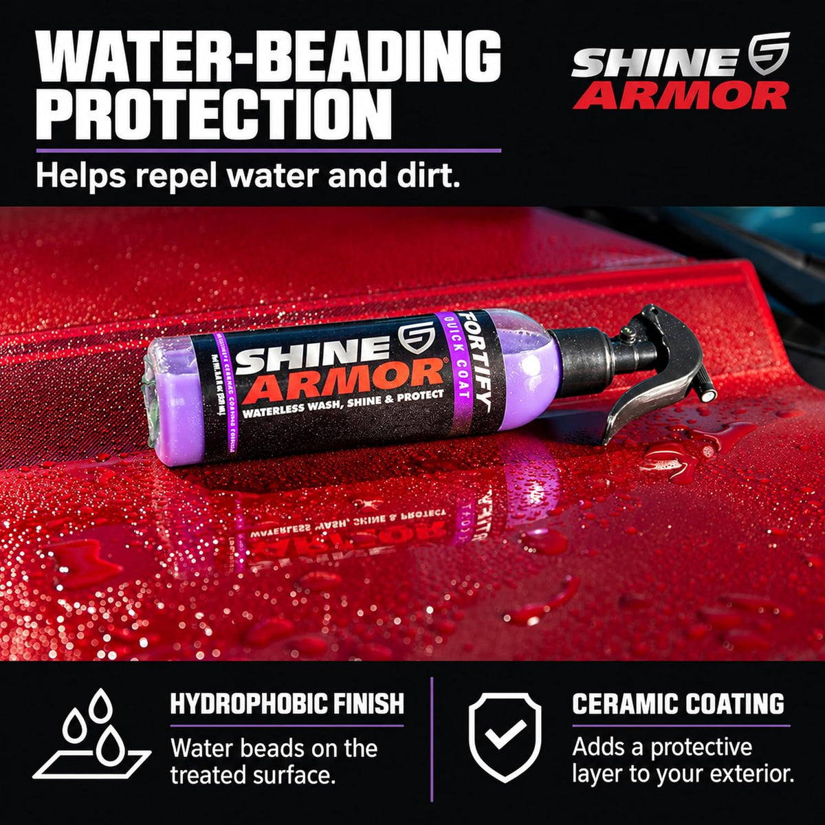 SHINE ARMOR Fortify Quick Coat Ceramic Coating Spray, 16 fl oz