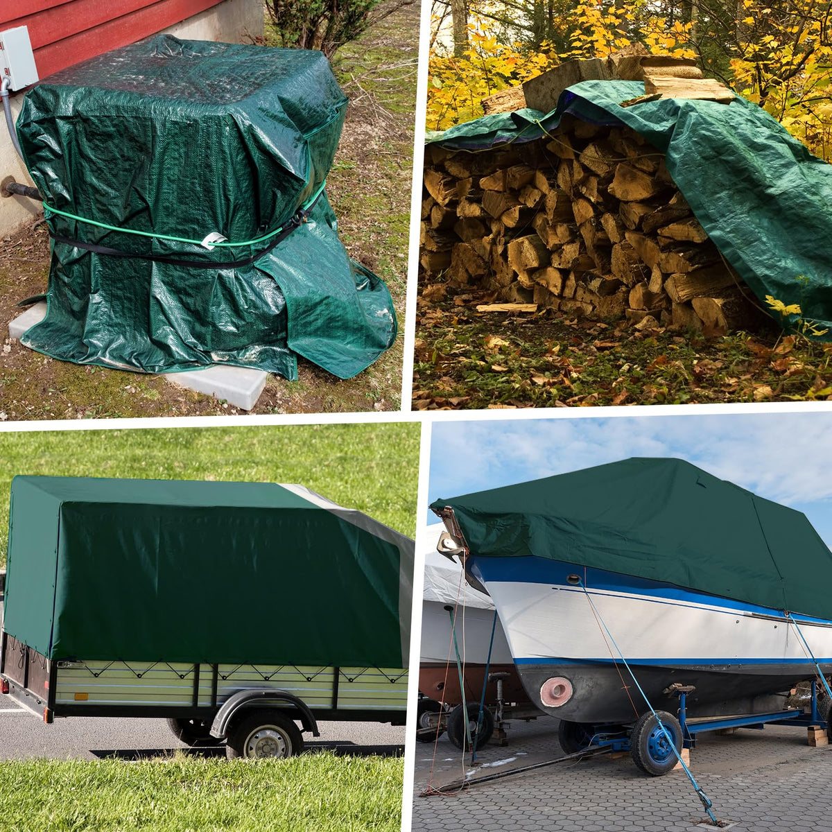 Winpull Tarp 12x20FT, 16 Mil Heavy Duty Large Tarps, Waterproof Tarp with Brass Grommets and Reinforced Edges, UV Resistant, Tear&Fade Resistant Poly Tarp for Outdoor Camping Pool Car Tent