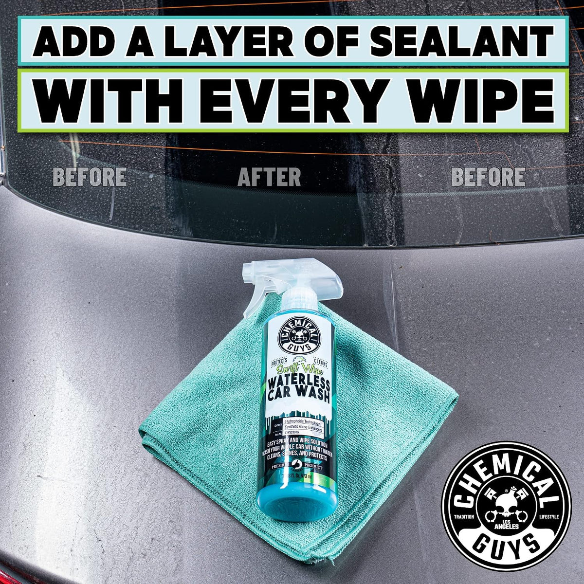 Chemical Guys, Swift Wipe Waterless Car Wash Spray, High Lubrication, 16 oz