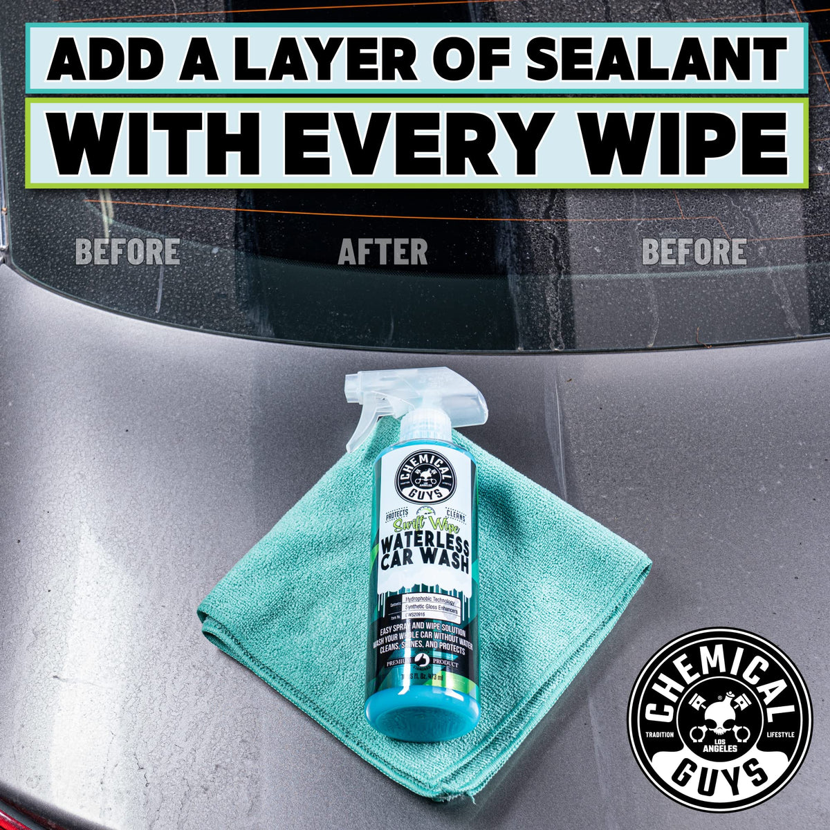 Chemical Guys, Swift Wipe Waterless Car Wash Spray, High Lubrication, 16 oz