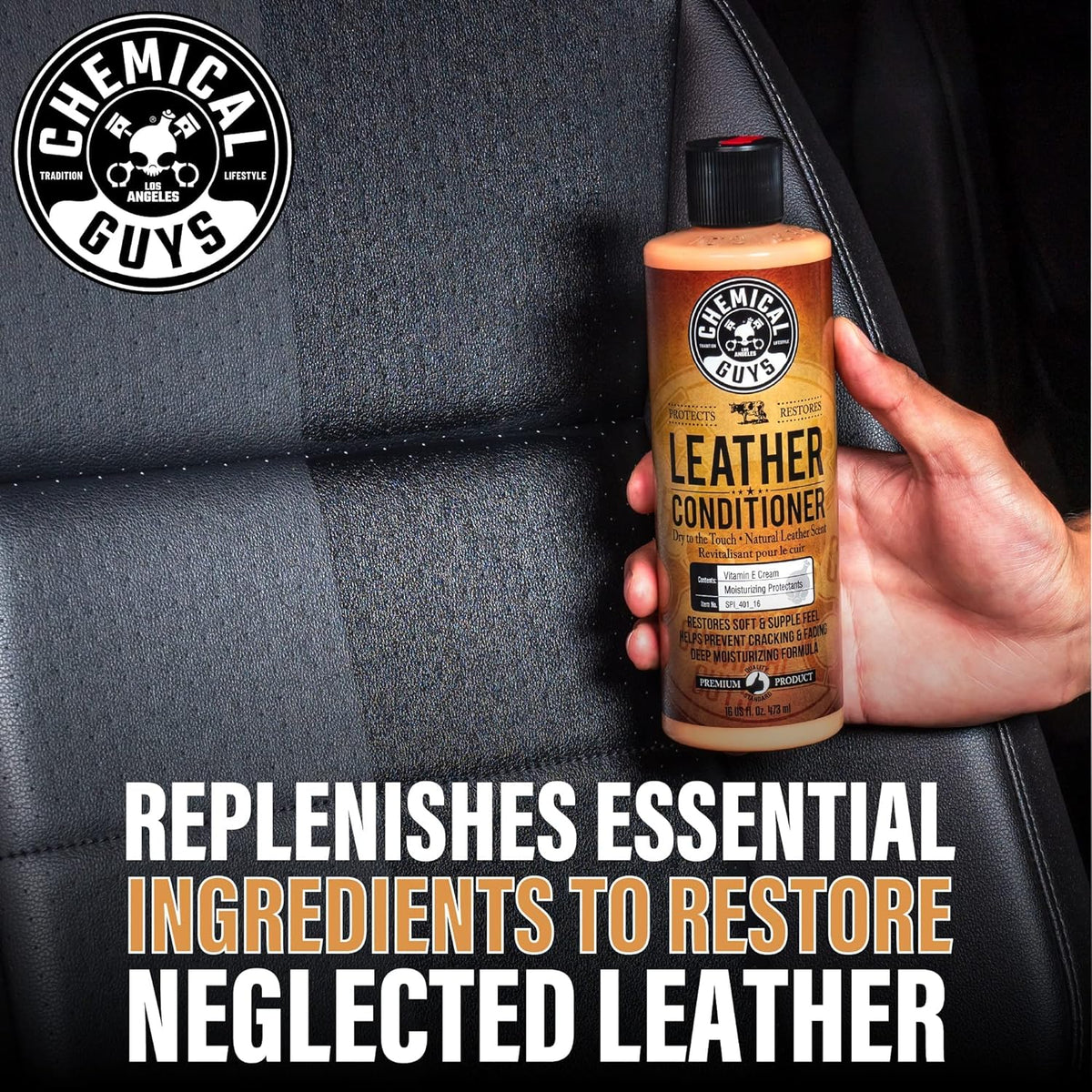 Chemical Guys, Leather Cleaner & Conditioner Kit for Cars & Home, 2 x 16 oz