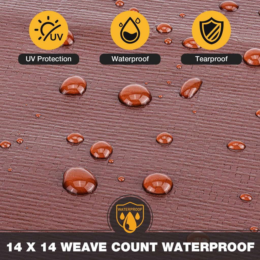 Winpull Tarp 12x20FT, 16 Mil Heavy Duty Large Tarps, Waterproof Tarp with Brass Grommets and Reinforced Edges, UV Resistant, Tear&Fade Resistant Poly Tarp for Outdoor Camping Pool Car Tent