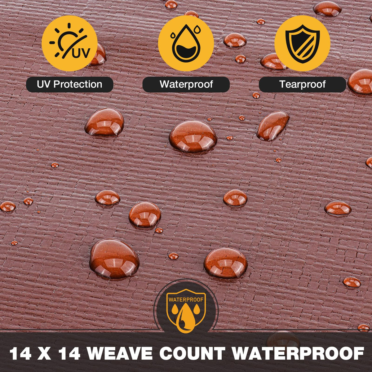 Winpull Tarp 12x20FT, 16 Mil Heavy Duty Large Tarps, Waterproof Tarp with Brass Grommets and Reinforced Edges, UV Resistant, Tear&Fade Resistant Poly Tarp for Outdoor Camping Pool Car Tent