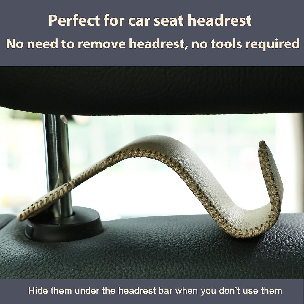 4-Pack Car Headrest Hooks Holds 55lbs Seat Storage Organizer for Bags
