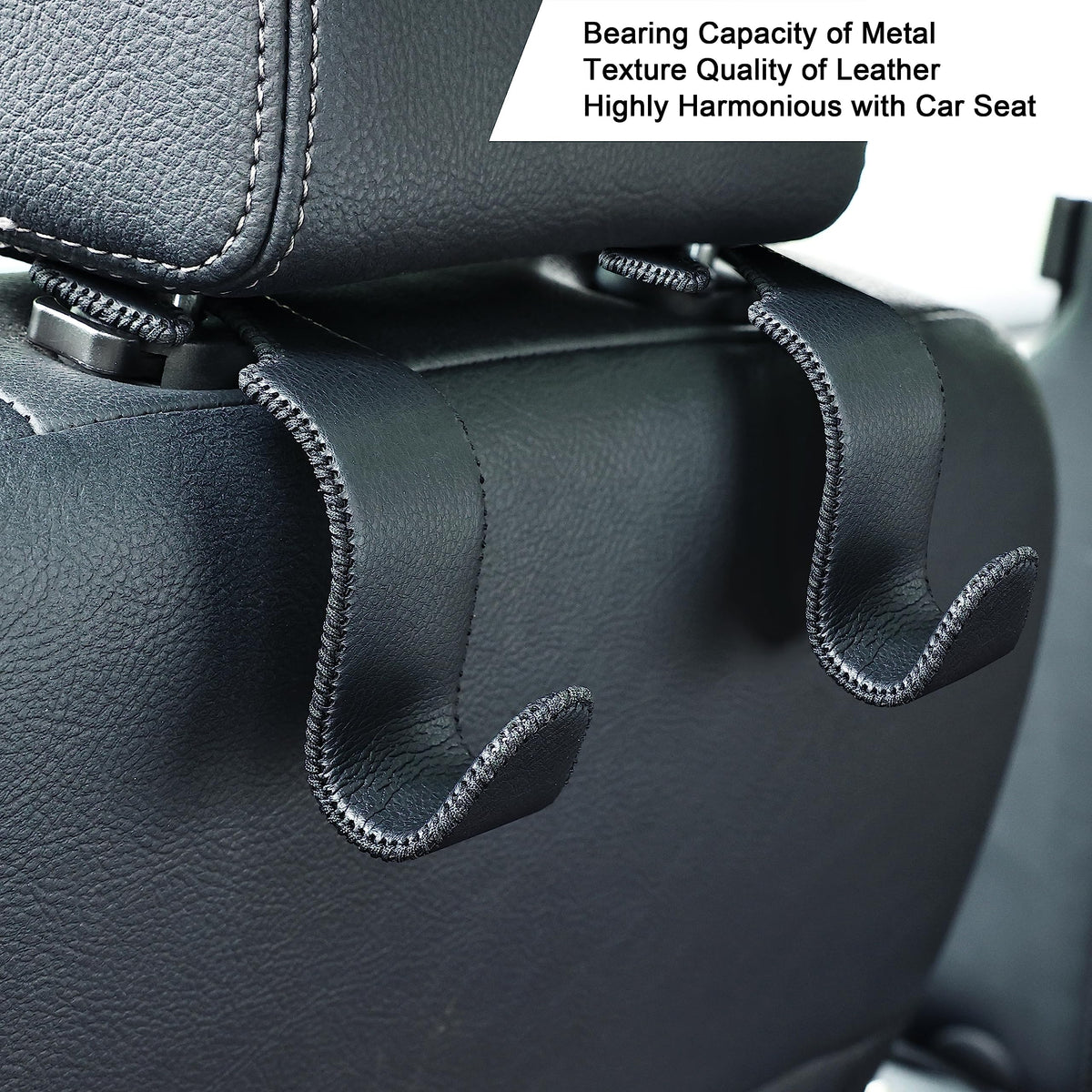 4-Pack Car Headrest Hooks Holds 55lbs Seat Storage Organizer for Bags