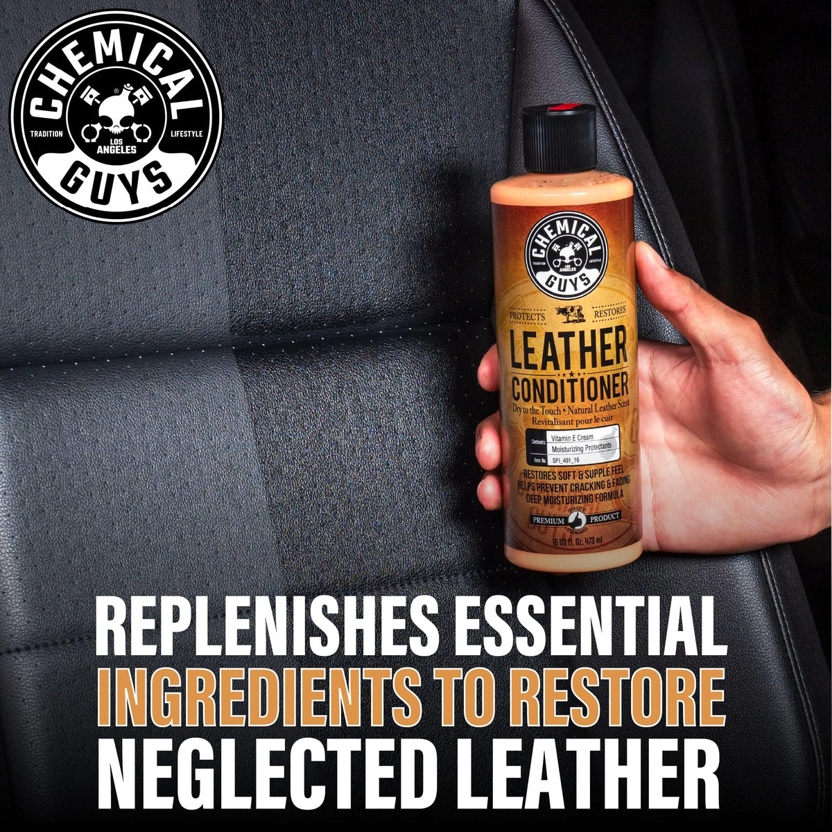 Chemical Guys, Leather Cleaner & Conditioner Kit for Cars & Home, 2 x 16 oz