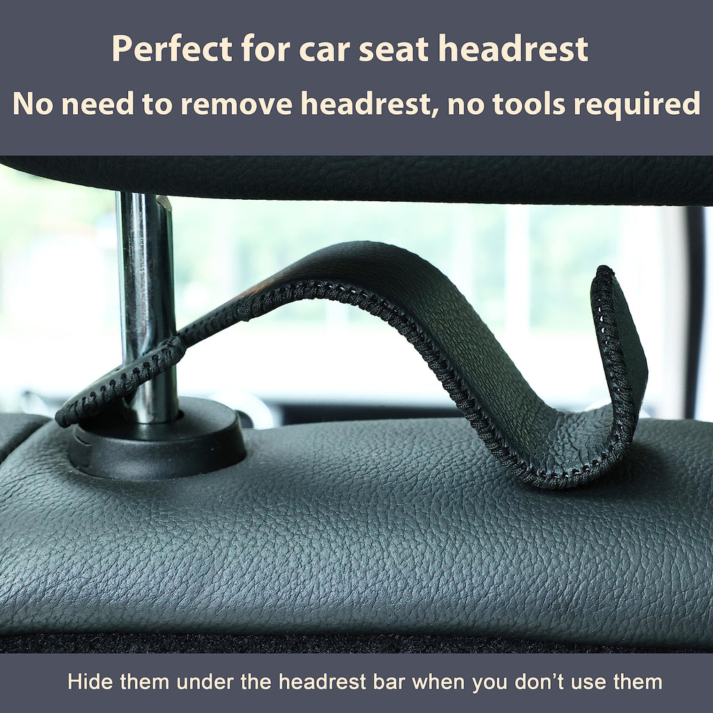 4-Pack Car Headrest Hooks Holds 55lbs Seat Storage Organizer for Bags